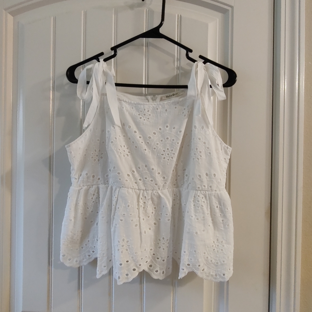 Rebellion Eyelet Cropped Tank